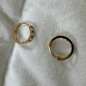 Small Gold Plated and CZ Hoop Earrings